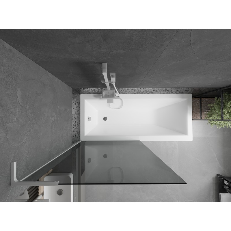 Mexen Next L paroi de baignoire 1 vantail 90 x 150 cm, graphite, blanc - 895-090-000-03-40-20