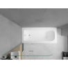 Mexen Vega baignoire rectangulaire 150 x 70 cm avec tablier et paroi de douche à 2 volets 80 cm, transparent, chrome - 55011507?
