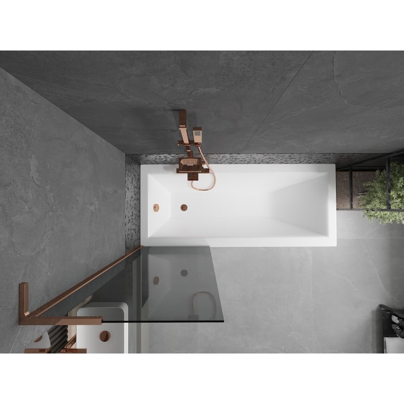 Mexen Next L paroi de baignoire 1-volet 60 x 150 cm, graphite, or rose - 895-060-000-03-40-60