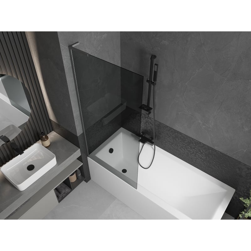 Mexen Next L pare-douche 1-volet 80 x 150 cm, graphite, gris canon brossé - 895-080-000-03-40-66