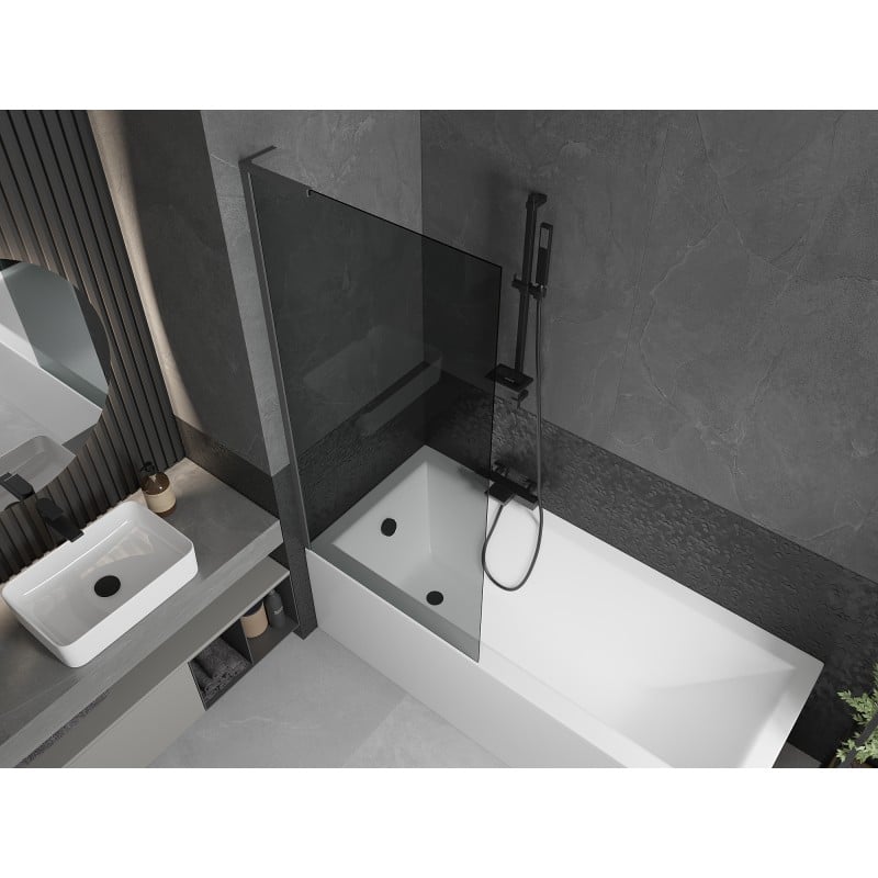 Mexen Next L paroi de douche à 1 panneau 80 x 150 cm, graphite, métal canon - 895-080-000-03-40-95