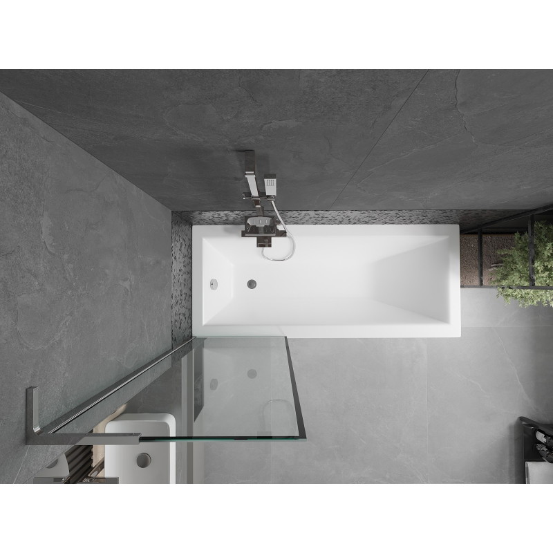 Mexen Next L paroi de baignoire 1-volet 60 x 150 cm, cadre noir, chrome - 895-060-000-03-70-01