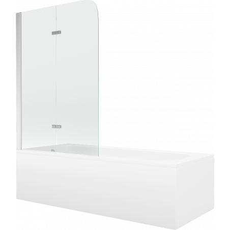 Mexen Vega baignoire rectangulaire 150 x 70 cm avec habillage et paroi 2 volets 100 cm, transparent, chrome - 550115070X9010020?