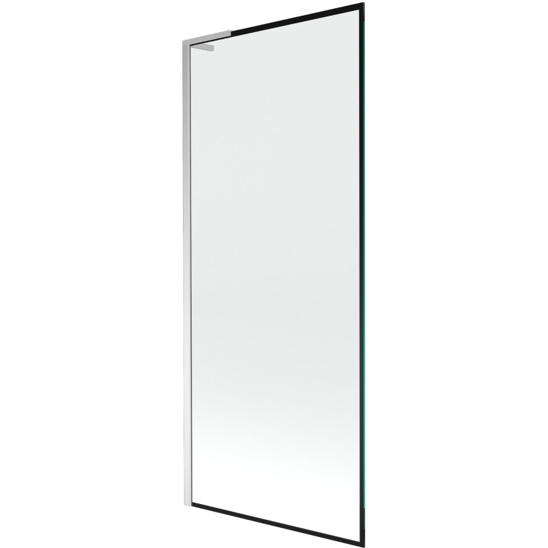 Mexen Next L paroi de baignoire 1-volet 80 x 150 cm, cadre noir, chrome - 895-080-000-03-70-01