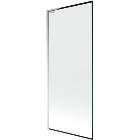 Mexen Next L paroi de baignoire 1-volet 80 x 150 cm, cadre noir, chrome - 895-080-000-03-70-01