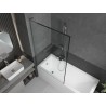 Mexen Next L paroi de baignoire pivotante 1 volet 100 x 150 cm, cadre noir, chrome - 895-100-000-03-70-01