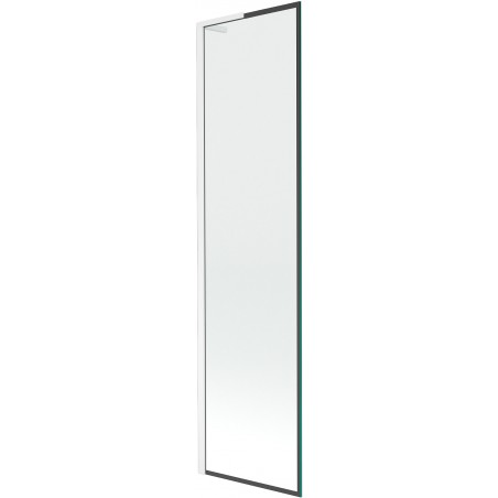 Mexen Next L pare-douche pour baignoire 1 volet 50 x 150 cm, cadre noir, blanc - 895-050-000-03-70-20