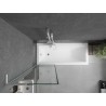 Mexen Next L paroi de baignoire à 1 vantail 60 x 150 cm, cadre noir, blanc - 895-060-000-03-70-20