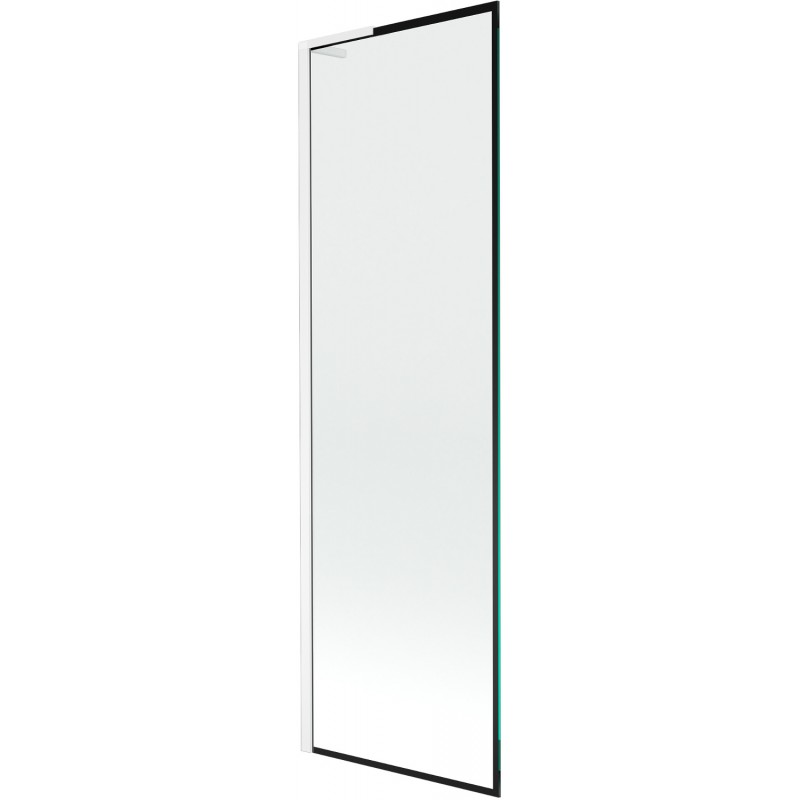 Mexen Next L paroi de baignoire à 1 vantail 60 x 150 cm, cadre noir, blanc - 895-060-000-03-70-20