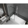 Mexen Next L paroi de baignoire à 1 volet 70 x 150 cm, cadre noir, blanc - 895-070-000-03-70-20