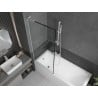 Mexen Next L paroi de baignoire à 1 porte 80 x 150 cm, cadre noir, blanc - 895-080-000-03-70-20