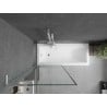 Mexen Next L paroi de baignoire à 1 porte 80 x 150 cm, cadre noir, blanc - 895-080-000-03-70-20