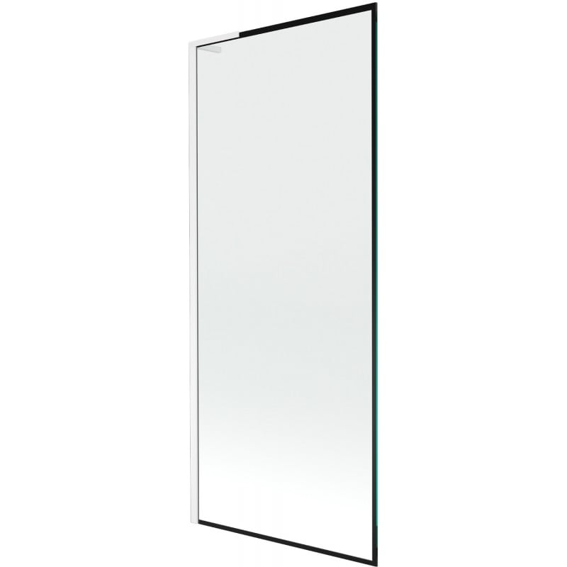 Mexen Next L paroi de baignoire à 1 porte 80 x 150 cm, cadre noir, blanc - 895-080-000-03-70-20