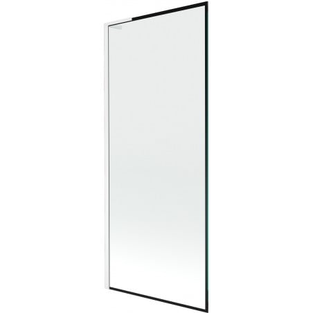 Mexen Next L paroi de baignoire à 1 porte 80 x 150 cm, cadre noir, blanc - 895-080-000-03-70-20