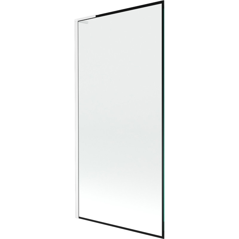 Mexen Next L paroi de baignoire 1-volet 90 x 150 cm, cadre noir, blanc - 895-090-000-03-70-20