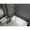 Mexen Next L paroi de baignoire à 1 volet 70 x 150 cm, cadre noir, doré - 895-070-000-03-70-50