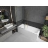 Mexen Next L paroi de baignoire à 1 volet 70 x 150 cm, cadre noir, doré - 895-070-000-03-70-50