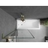Mexen Next L paroi de baignoire 1 vantail 80 x 150 cm, cadre noir, doré - 895-080-000-03-70-50