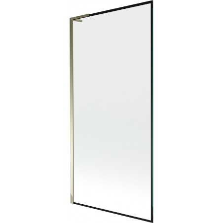 Mexen Next L paroi de baignoire 1 volet 90 x 150 cm, cadre noir, or - 895-090-000-03-70-50
