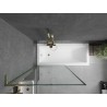 Mexen Next L paroi de baignoire 1 volet 90 x 150 cm, cadre noir, or - 895-090-000-03-70-50