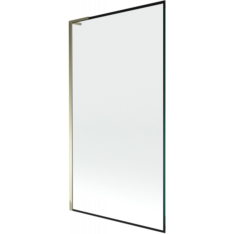 Mexen Next L paroi de baignoire 1 volet 100 x 150 cm, cadre noir, doré - 895-100-000-03-70-50