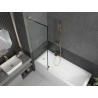 Mexen Next L paroi de baignoire 1 battant 60 x 150 cm, cadre noir, doré brossé - 895-060-000-03-70-55