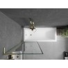 Mexen Next L paroi de baignoire 1-volet 70 x 150 cm, cadre noir, doré brossé - 895-070-000-03-70-55