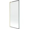 Mexen Next L paroi de baignoire 1 volet 80 x 150 cm, cadre noir, or brossé - 895-080-000-03-70-55