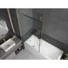 Mexen Next L paroi de baignoire 1 volet 90 x 150 cm, cadre noir, doré brossé - 895-090-000-03-70-55
