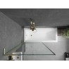 Mexen Next L paroi de baignoire 1 volet 90 x 150 cm, cadre noir, doré brossé - 895-090-000-03-70-55