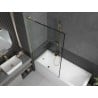 Mexen Next L pare-douche de baignoire 1-volet 100 x 150 cm, cadre noir, doré brossé - 895-100-000-03-70-55