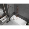 Mexen Next L pare-douche à 1 battant 50 x 150 cm, cadre noir, or rose - 895-050-000-03-70-60