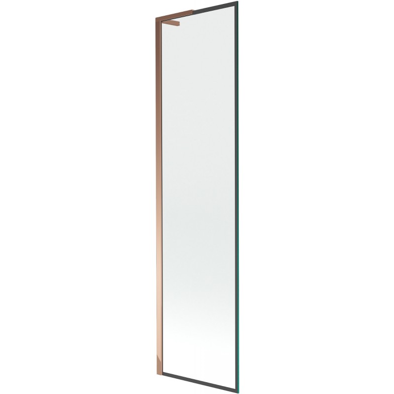 Mexen Next L pare-douche à 1 battant 50 x 150 cm, cadre noir, or rose - 895-050-000-03-70-60