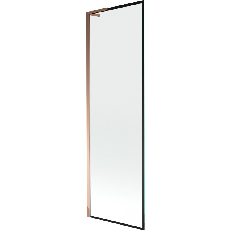 Mexen Next L paroi de baignoire 1 battant 60 x 150 cm, cadre noir, or rose - 895-060-000-03-70-60