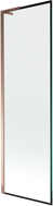 Mexen Next L paroi de baignoire 1 battant 60 x 150 cm, cadre noir, or rose - 895-060-000-03-70-60
