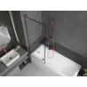 Mexen Next L paroi de bain à 1 vantail 70 x 150 cm, cadre noir, or rose - 895-070-000-03-70-60