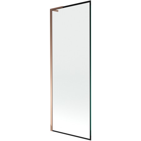 Mexen Next L paroi de bain à 1 vantail 70 x 150 cm, cadre noir, or rose - 895-070-000-03-70-60
