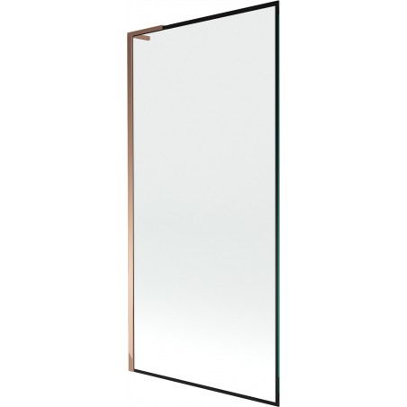 Mexen Next L paravent de baignoire 1 panneau 90 x 150 cm, motif noir, or rose - 895-090-000-03-70-60