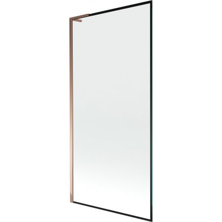 Mexen Next L pare-douche 1 panneau 90 x 150 cm, cadre noir, or rose - 895-090-000-03-70-60