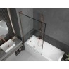 Mexen Next L pare-douche 1-volet 100 x 150 cm, cadre noir, or rose - 895-100-000-03-70-60