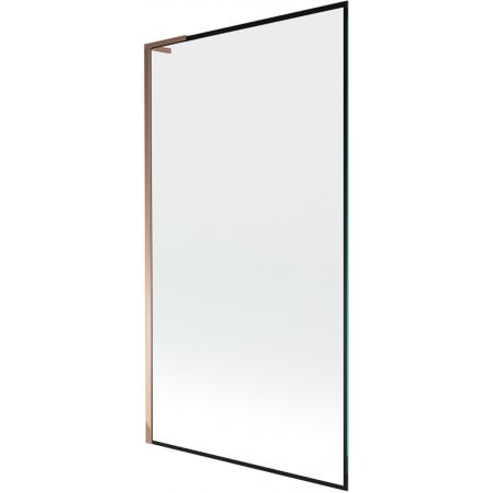 Mexen Next L pare-douche 1-volet 100 x 150 cm, cadre noir, or rose - 895-100-000-03-70-60
