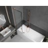 Mexen Next L paroi de baignoire 1-pliant 50 x 150 cm, cadre noir, cuivre brossé - 895-050-000-03-70-65