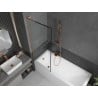 Mexen Next L paroi de baignoire 1 volet 70 x 150 cm, cadre noir, cuivre brossé - 895-070-000-03-70-65
