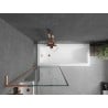 Mexen Next L paroi de baignoire 1 volet 70 x 150 cm, cadre noir, cuivre brossé - 895-070-000-03-70-65