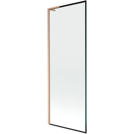 Mexen Next L paroi de baignoire 1 volet 70 x 150 cm, cadre noir, cuivre brossé - 895-070-000-03-70-65
