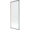Mexen Next L paroi de baignoire 1 volet 70 x 150 cm, cadre noir, cuivre brossé - 895-070-000-03-70-65