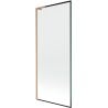 Mexen Next L paroi de douche de bain 1 volet 80 x 150 cm, cadre noir, cuivre brossé - 895-080-000-03-70-65