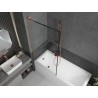 Mexen Next L paroi de baignoire simple volet 90 x 150 cm, cadre noir, cuivre brossé - 895-090-000-03-70-65