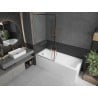 Mexen Next L paroi de baignoire simple volet 90 x 150 cm, cadre noir, cuivre brossé - 895-090-000-03-70-65