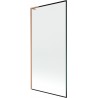 Mexen Next L paroi de baignoire simple volet 90 x 150 cm, cadre noir, cuivre brossé - 895-090-000-03-70-65